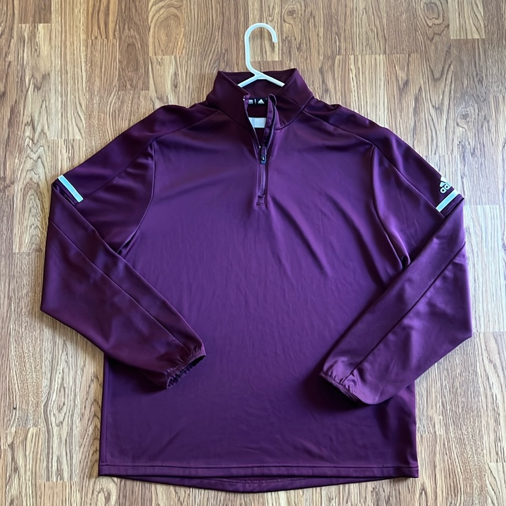Adidas Climalite Maroon 1/4 Zip Lightweight Jacket